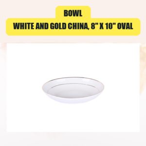 Bowl, White and Gold...