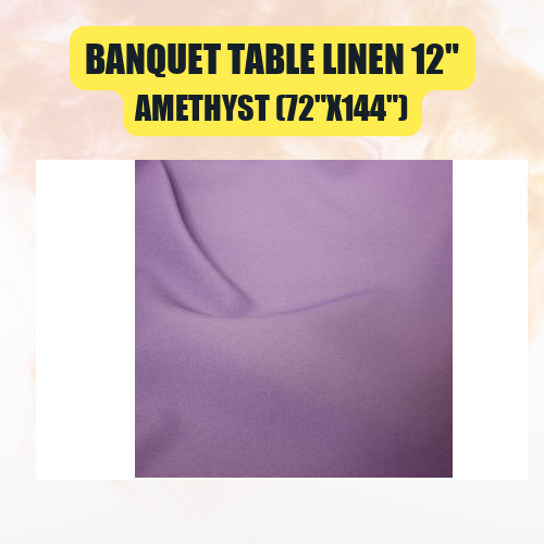 Banquet Table Linen 12" (60" x 120") | Premium Tablecloth for Events & Weddings | 40+ Colors Available - Image 2