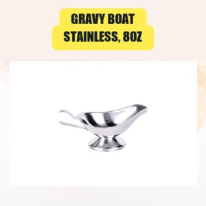 Gravy Boat, Stainless, 8oz...