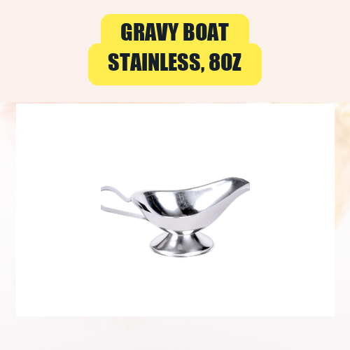 Gravy Boat, Stainless, 8oz | Serving Item Rental for Weddings & Events