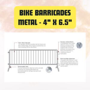 Bike Barricades Metal Heavy-Duty...