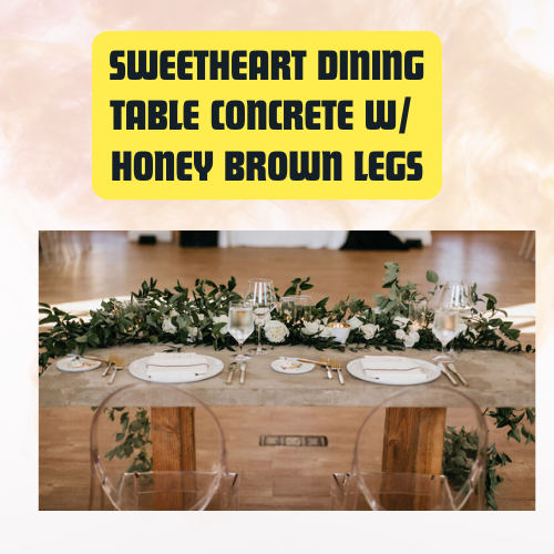 Sweetheart Dining Table – Concrete Top | Rustic Event Table 5ft - Image 3