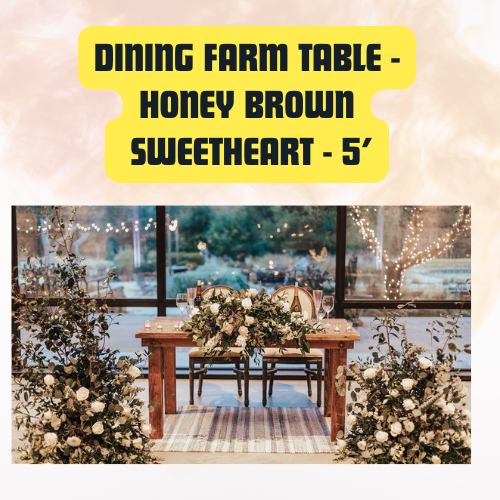 Dining Farm Table Sweetheart | Rectangular Wooden Event Table 5ft - Image 7