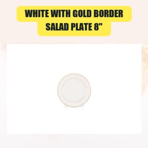 White with Gold Border,...