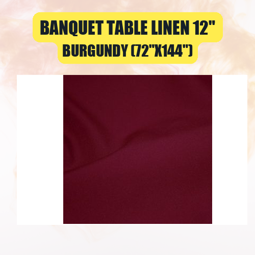 Banquet Table Linen 12" (60" x 120") | Premium Tablecloth for Events & Weddings | 40+ Colors Available - Image 6