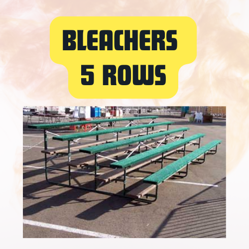 Portable Bleachers 5-Row | 21’ Wide Seating for 65 People