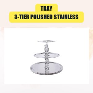 Tray, 3-Tier Polished Stainless...