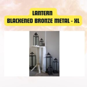 Blackened Bronze Metal Lantern | Decorative Metal Lantern Set (Extra Large, Large, Medium)