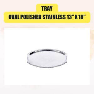 Tray, Oval Polished Stainless...