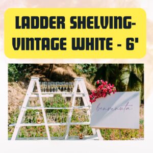 Vintage White Ladder Shelving – Event Display & Styling Stand 6ft