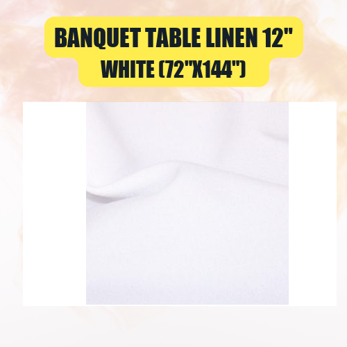 Banquet Table Linen 12" (60" x 120") | Premium Tablecloth for Events & Weddings | 40+ Colors Available - Image 51