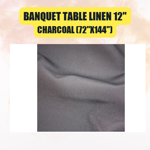 Banquet Table Linen 12" (60" x 120") | Premium Tablecloth for Events & Weddings | 40+ Colors Available - Image 10
