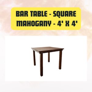 Bar Table Square Wooden | Cocktail Belly Bar