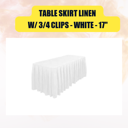 Table Skirt with 3/4 Clips 17”| Banquet & Conference Table Skirting - Image 3