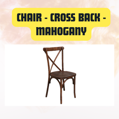 Cross Back Chair Mahogany | Elegant Wooden Dining & Event Seating