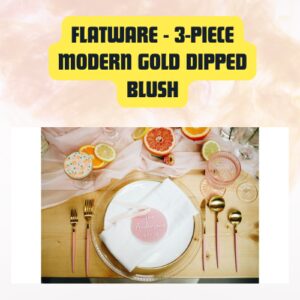 Flatware 3-Piece Modern Gold Dipped Blush Set