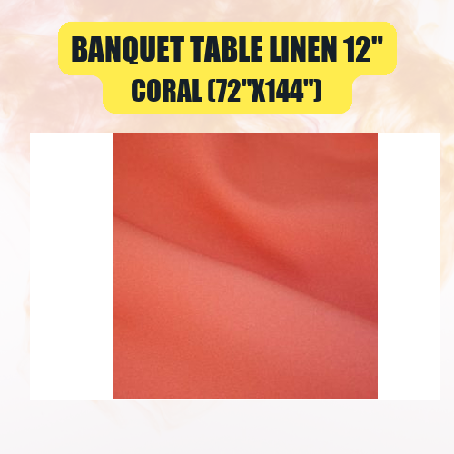 Banquet Table Linen 12" (60" x 120") | Premium Tablecloth for Events & Weddings | 40+ Colors Available - Image 14