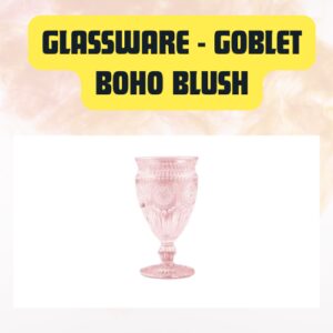 Glassware Boho Blush Glass Goblet – Elegant Pink Stemmed Drinkware