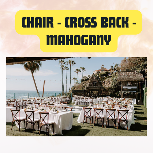 Cross Back Chair Mahogany | Elegant Wooden Dining & Event Seating - Image 3