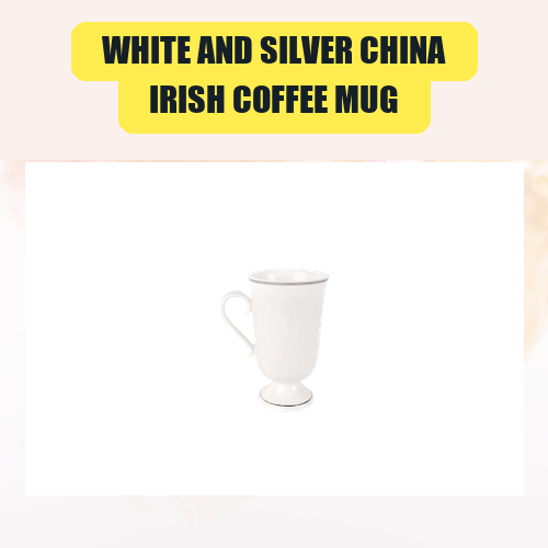 White and Silver China, Irish Coffee Mug | White and Silver China, Irish Coffee Mug China Plate Rental for Weddings & Events