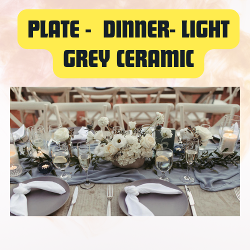 Plate Dinner Light Grey Ceramic | Modern Minimalist Tableware - Image 3
