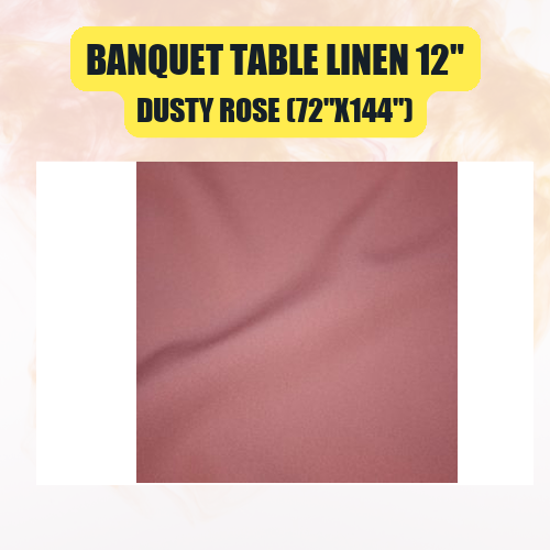 Banquet Table Linen 12" (60" x 120") | Premium Tablecloth for Events & Weddings | 40+ Colors Available - Image 16