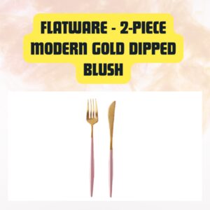 Flatware 2-Piece Modern Gold Dipped Blush Set