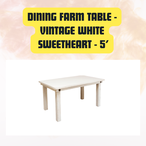 Dining Farm Table Sweetheart | Rectangular Wooden Event Table 5ft - Image 8