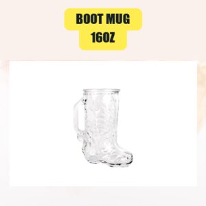 16oz Boot Mug | Bar Glassware Rental for Weddings & Events