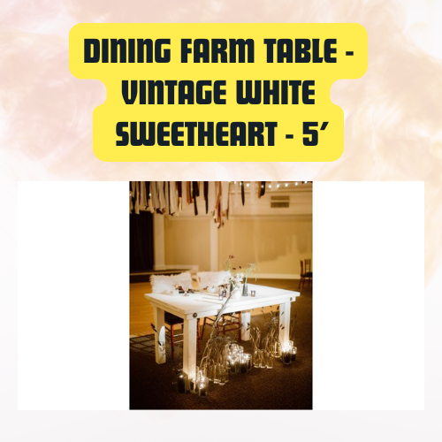 Dining Farm Table Sweetheart | Rectangular Wooden Event Table 5ft - Image 10