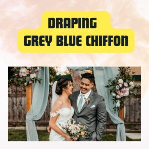 Draping Grey Blue Chiffon Fabric | Elegant Event & Wedding Decor Drape