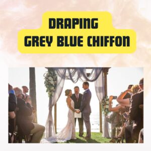 Draping Grey Blue Chiffon Fabric | Elegant Event & Wedding Decor Drape