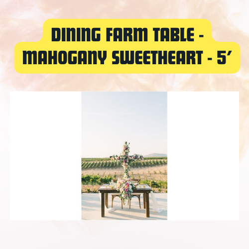 Dining Farm Table Sweetheart | Rectangular Wooden Event Table 5ft - Image 4