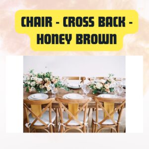 Cross Back Chair – Honey Brown | Rustic Wooden Event & Wedding Chair