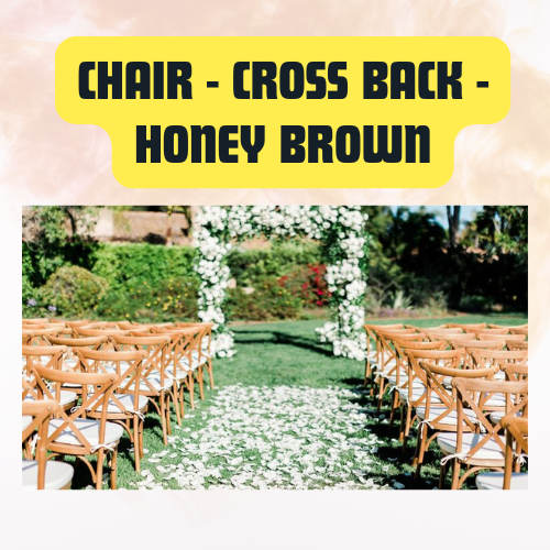 Cross Back Chair - Honey Brown | Rustic Wooden Event & Wedding Chair - Image 3